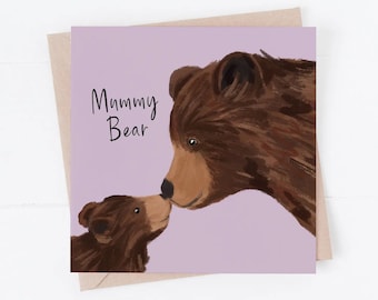 Mummy bear card, mom card, mum, mum card, Mother’s Day, Mother’s Day card, best mum, best mummy bear