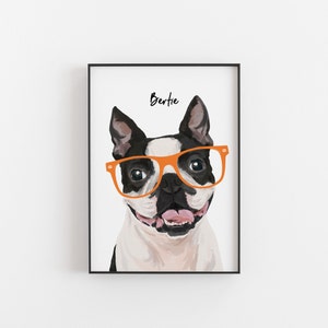 Boston Terrier Dog Print, Boston Terrier, Boston Terrier gift, terrier, dog print, fun dog prints