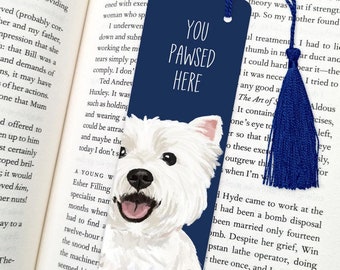 Westie dog bookmark, dog bookmark, bookmark, dog gift, Westie dog gift, fun bookmarks, bookmarks, Westie, Westie gift