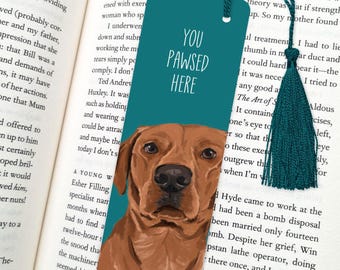 Fox Red Labrador Bookmark: Dog Lover Gift, Lab gifts