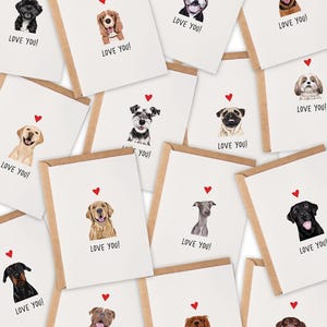 Hundekarten, Liebeskarten, vom Hund, Geschenke für Hundeliebhaber, Jubiläumskarte, Valentinstagskarte, Jubiläumskarte mit Hund, Liebe vom Hund