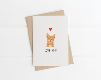 Ginger Cat Jubiläumskarte, Valentinstag Grußkarte