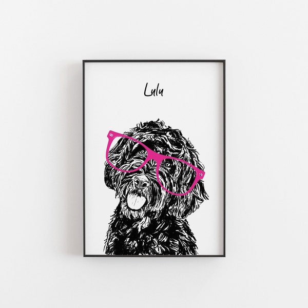 Labradoodle Dog Print Sketch