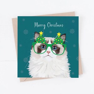Katze Weihnachtskarte, Katzenkarte, Katzengeschenk, Katze, Weihnachtskarte, Weihnachtskarte, Weihnachtskatzenkarte, Weihnachtskatze, Weihnachtskatze, Ragdollkatze