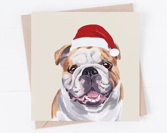 Bulldog Christmas Card: Dog Lover Holiday Card