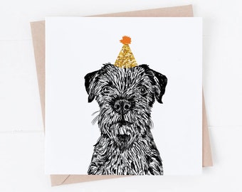 Border Terrier Birthday Card: Dog Lover Gift
