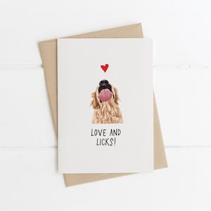 Je t'aime, l'amour du chien, carte d'anniversaire de chien, carte de Saint-Valentin pour chien, carte de Saint-Valentin, carte de chien, cadeaux pour les amoureux des chiens, cadeaux pour chiens