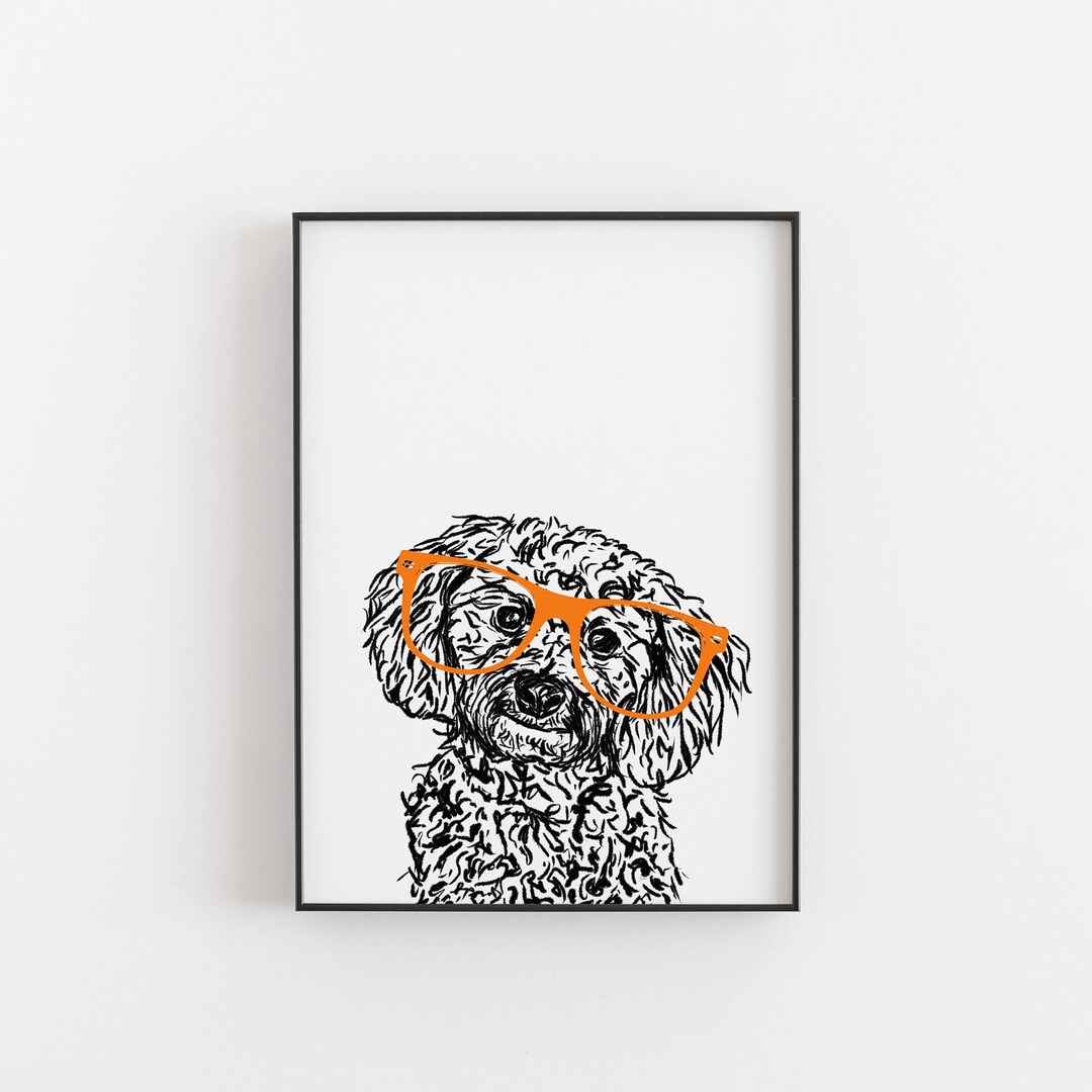 Cavapoochon Dog Art Print: Personalised Pet Portrait - Etsy