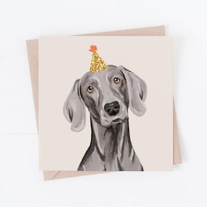 Carte d'anniversaire de chien, carte de braque de weimar, carte d'anniversaire de braque de weimar, braque de weimar, cartes de chien, cadeaux pour les amoureux des chiens, cadeau de braque de weimar, chien de braque de weimar