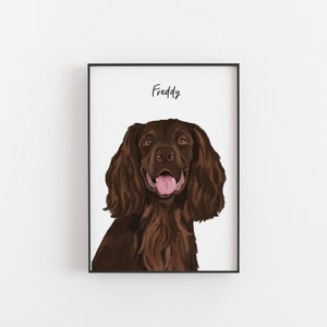 Chocolate Cocker Spaniel Dog Print, spaniel print, cocker spaniel print, cocker spaniel gift, dog print, fun dog prints, spaniel gifts