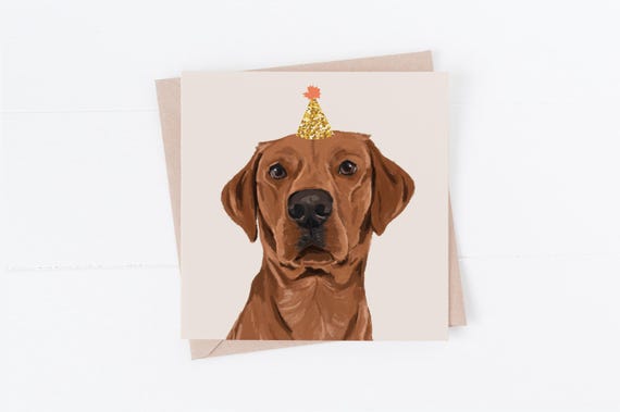 Fox Red Labrador Birthday Card: Dog Lover Gift, Labradors