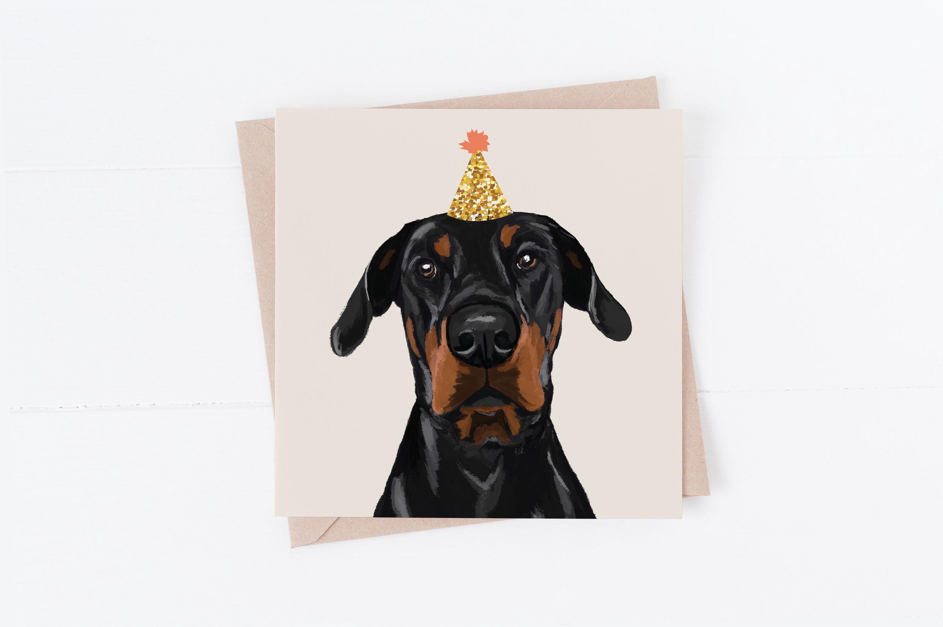 Doberman Birthday Card: Dog Lover Greeting Card