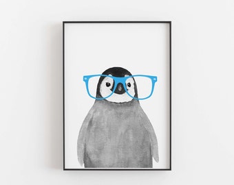 Metal tin Sign Penguin Be Strong When You are Wea for Classroom Laboratory Bar Restaurant Cafe Shower Room Art Wall Decoration 12X8 inch