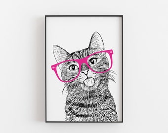 Cat Print, Cat Wall Art, Cat Art, Cat Gift, Cats