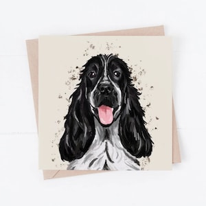Dog Birthday Card, cocker spaniel card, cocker spaniel birthday card, cocker spaniel, from the dog, dog cards, blue roan spaniel, dog gift