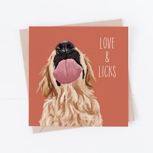 Hunde Karte, Liebe vom Hund, liebe dich, Golden Retriever, vom Hund, Golden Retriever Geschenk, Hundegeschenk, Freundschaftskarte, liebe dich