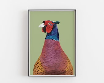 Pheasant Art Print: Majestic Bird Illustration, Animal Lover Gift