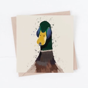 Carte de canard, cadeau de canard, carte d'ami, carte bien pensée, canard, canard de Majorque, art de canard, cadeau de canard