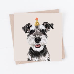 Hund Geburtstagskarte, Schnauzer Karte, Schnauzer Geburtstagskarte, Schnauzer, vom Hund, Hundekarten, Schnauzer Geschenke, Schnauzerkunst, Hundegeschenke