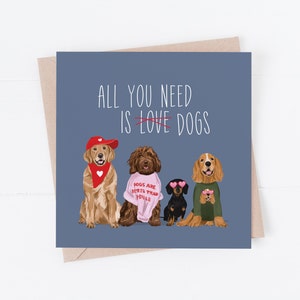 Jubiläumskarte, Hundekarte, Hunde Jubiläumskarte, Liebe dich Karte, Hund-Valentinstagskarte, Hund-Valentinstagskarte, Hund liebt dich