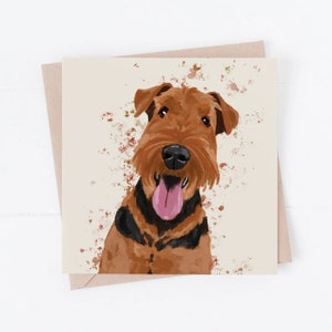 Carte de chien Airedale terrier, amusante carte Airedale Terrier, carte Airedale Terrier, Airedale Terrier, cartes de chien, cadeau Airedale terrier, art terrier
