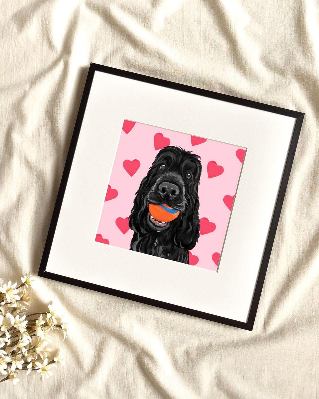 Black Cocker Spaniel Print: Hand-illustrated Artwork, Dog Wall Art - Etsy