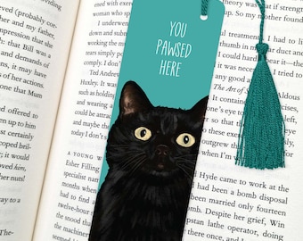 cat bookmark, black cat bookmark, bookmark, cat gift, black cat gift, fun bookmarks, bookmarks, cat lover gift, book lover gift