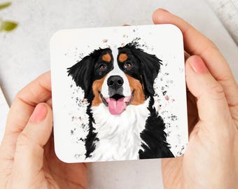 Bernese Mountain Dog Coaster: hand illustrated