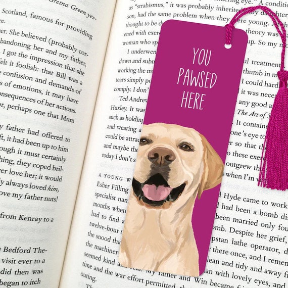 Yellow Labrador Bookmark: Dog Lover Gift