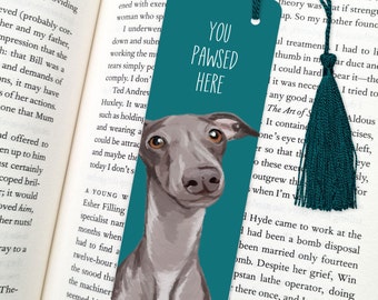 Greyhound Dog Bookmark: 'You Pawsed Here' Gift