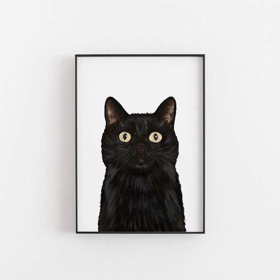 Cat Print, Cat Wall Art, Cat Art, Cat Gift, Cats, Black Cat