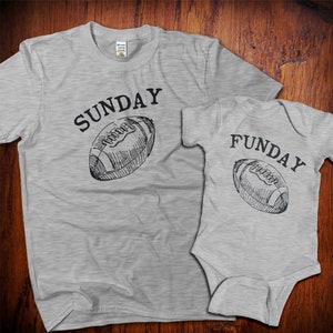 Fathers Day Gift, Dad and Baby Matching Shirts, Father Son Shirts, Father Daughter, Sunday Funday Football Shirts, Matching T-shirts image 1