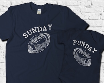 Navy Blue Matching football shirts, Father Son Shirts, dad and baby shirts, dad and daughter, Father&#39;s Day Gift for husband