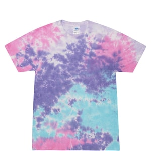 Pink Purple Blue Tie Dye T-shirt for Adults and Kids, Blank Tie Dye Shirts, Rainbow Tie Dye, Unisex Tie Dye, Purple Tie Dye, Pink Tie Dye