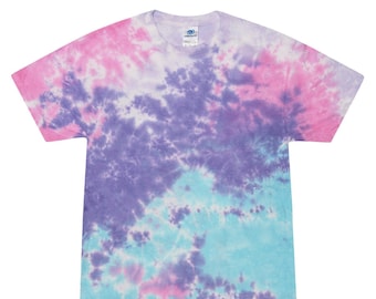 Pink Purple Blue Tie Dye T-shirt for Adults and Kids, Blank Tie Dye Shirts, Rainbow Tie Dye, Unisex Tie Dye, Purple Tie Dye, Pink Tie Dye