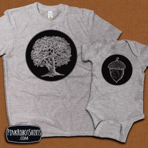 Papa und Baby passende Shirts, Vater Sohn Shirts, passende T-Shirts, Eiche und Eichel Shirts, Geschenk für neuen Vater, Vatertagsgeschenk von Frau