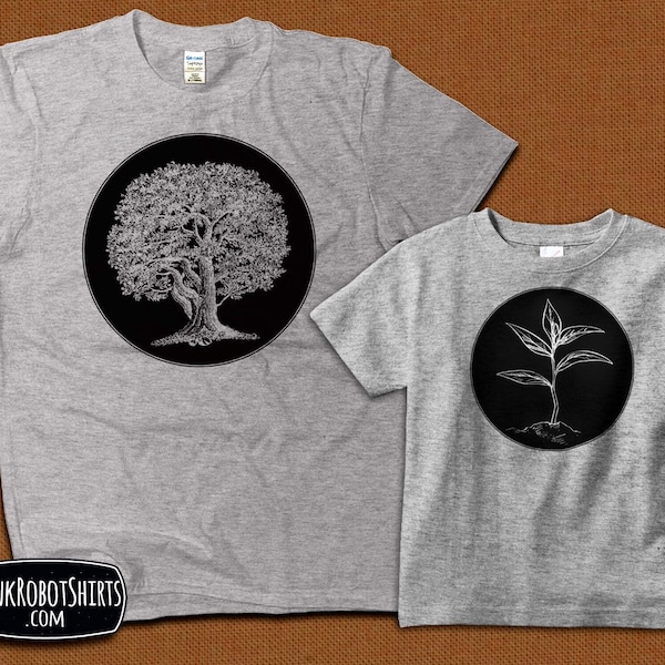 Matching Family Shirts, Matching Sibling Shirts, Dad and Baby Matching, Oak Tree Shirt, Acorn Shirt, Sapling Shirt, Fathers Day Gift for Dad