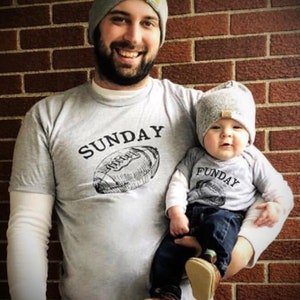 Fathers Day Gift, Dad and Baby Matching Shirts, Father Son Shirts, Father Daughter, Sunday Funday Football Shirts, Matching T-shirts image 3