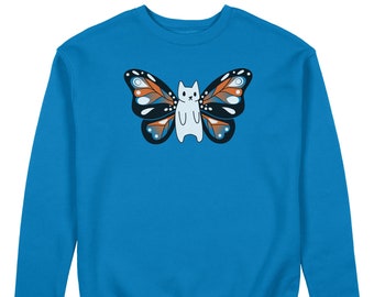 Chemise papillon chat, sweat-shirt drôle pour homme femme, cadeaux uniques drôles de chat, t-shirts nature, cadeau pour amoureux des chats, cadeaux papillon