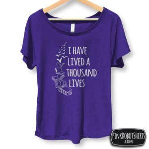 Teacher Gifts Bookish I've Lived a Thousand Lives Embroidered Tee Literary Gifts Bookworm Bookworm Gifts Librarian