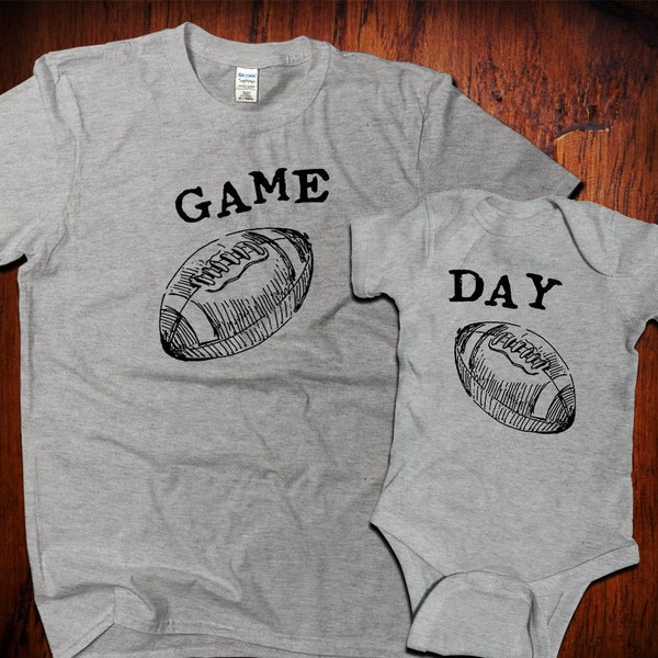 Game Day, Fathers Day Matching Shirts, Dad gifts, Dad and baby matching Football Shirts, Father and Son, Father Daughter, College Football