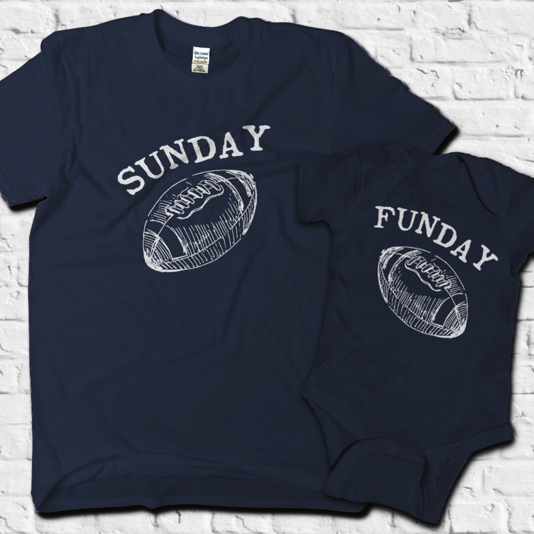 Navy Blue Matching Football Shirts, Father Son Shirts, Dad and Baby
