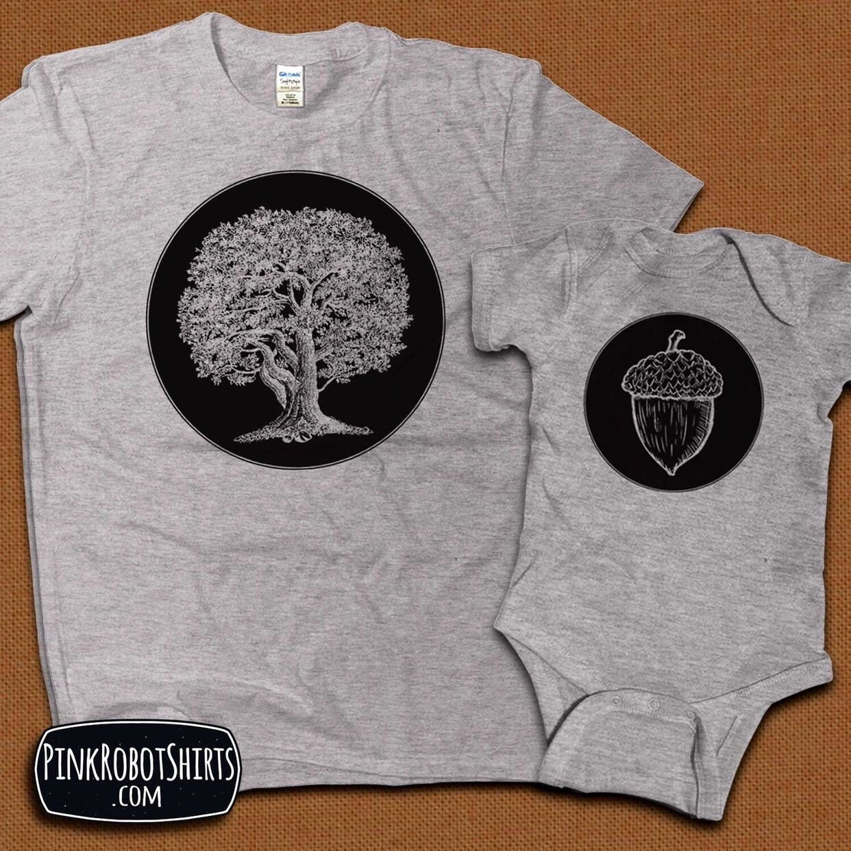 Dad and Baby Matching Shirts, Father Son Shirts, Matching T-shirts, Oak Tree and Acorn Shirts, Gift for New Dad, Father's Day Gift from Wife