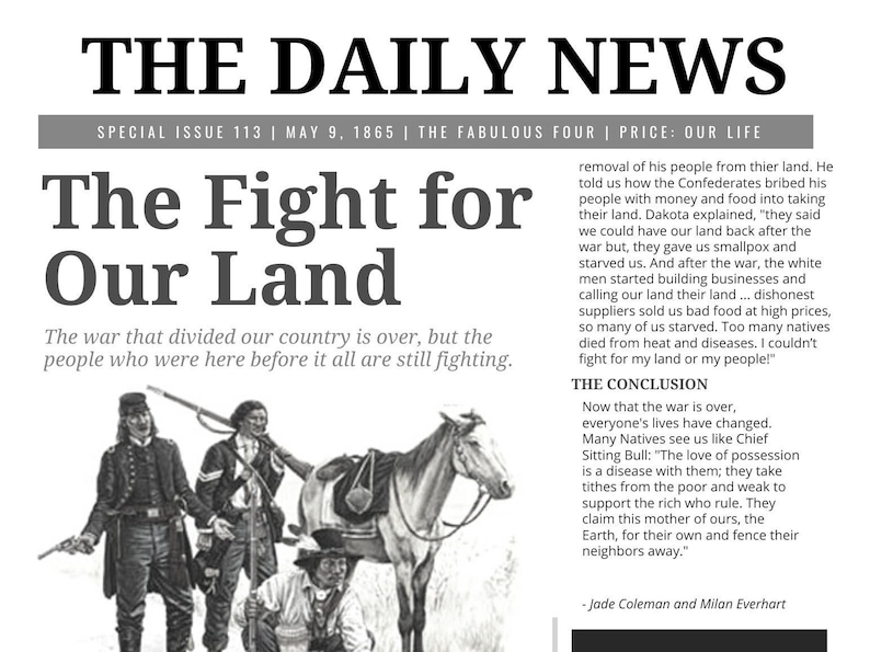 Daily News Black and White Newspaper Canva Template MODIFY and