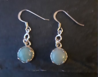 Sterling silver blue quartz earrings