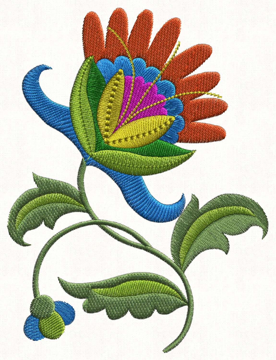 Spring Jacobean Machine Embroidery Designs 10 Designs for the Etsy