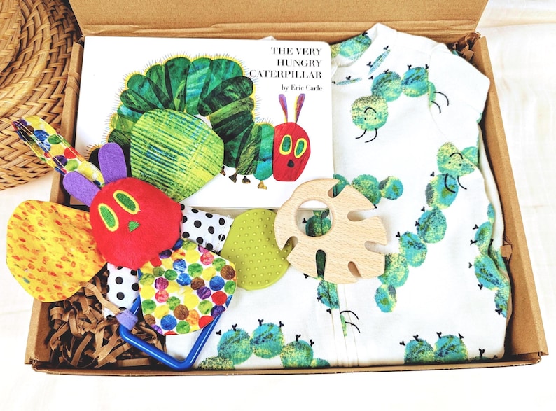 The Very Hungry Caterpillar Gift Set: Newborn Pajamas, Toy & Book - Etsy