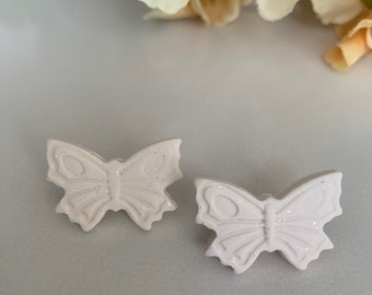 Butterfly stud earrings, Polymer clay earrings, Handmade earrings, Clay stud earrings, Lightweight earrings, Statement earring