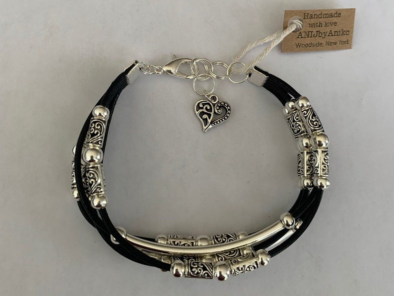 Bracelet for women/Boho bracelet/Women's leather bracelet/Beaded leather bracelet/Bohemian jewelry/Gift for her image 5