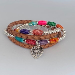 Boho bracelet, Beaded leather bracelet, Wrap bracelet,  Bohemian jewelry, Charm bracelet, Bracelet for women, Gift, Boho, Bracelet